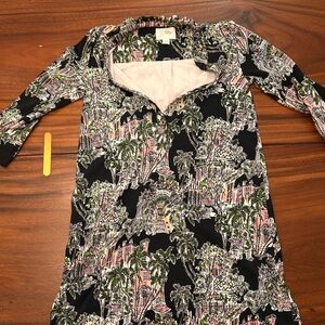 Lilly Pulitzer Black and Green Palm Print Dress